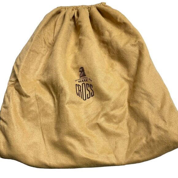 Mark Cross Vintage Clutch Bag Purse Beige Leather Ostrich Trim Dust Bag - Picture 7 of 7